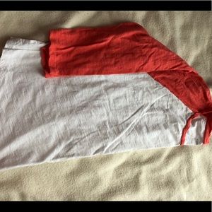 3/4 sleeve tee white w/pink